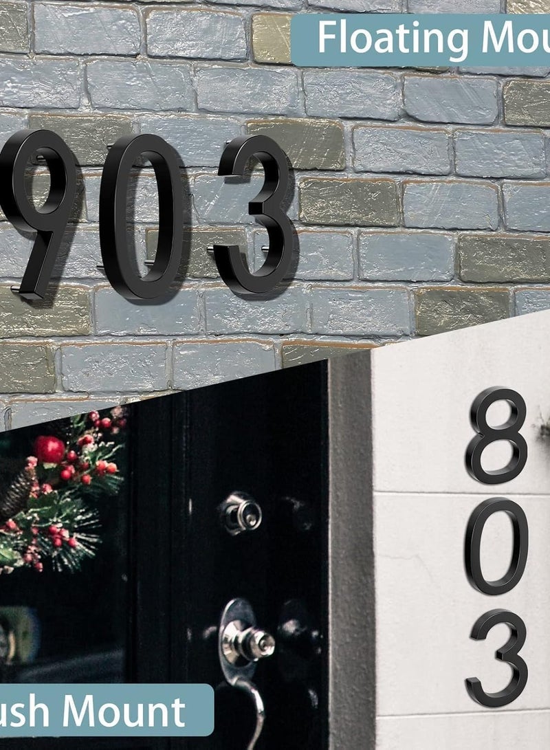 VITION Floating House Number 5 Inch, Metal Anti-Rust Outdoor Home Address Plate with Nail Kits for Door Garden Mailbox Decor Signage (Alphabet A, Black) - Image 5