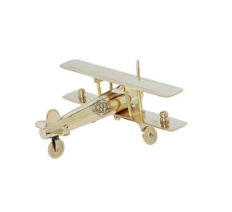 DSH Brass Aeroplane Action Showpiece,Table Top Miniature Decorative Showpiece For Home Decor&Office Table,7.5" Inch Long,Gold(Big) - Image 5