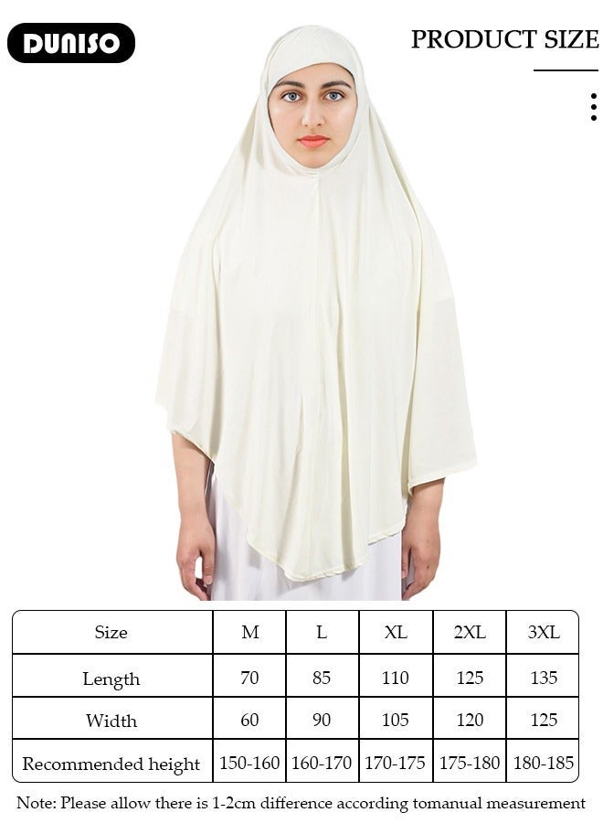 DUNISO Muslim Hijab for Women, High Stretch Head Warp , Hijab Pure Color Half-body Cover Scarf, Instant Premium Jersey Head Scarf, All-season & Easy Wear Soft Hijab - Image 4