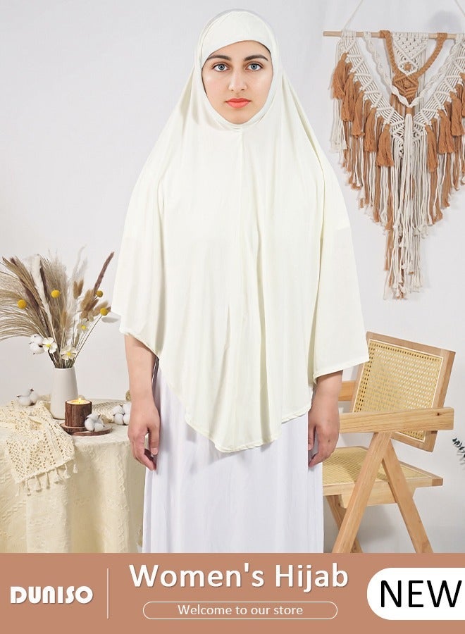DUNISO Muslim Hijab for Women, High Stretch Head Warp , Hijab Pure Color Half-body Cover Scarf, Instant Premium Jersey Head Scarf, All-season & Easy Wear Soft Hijab - Image 1