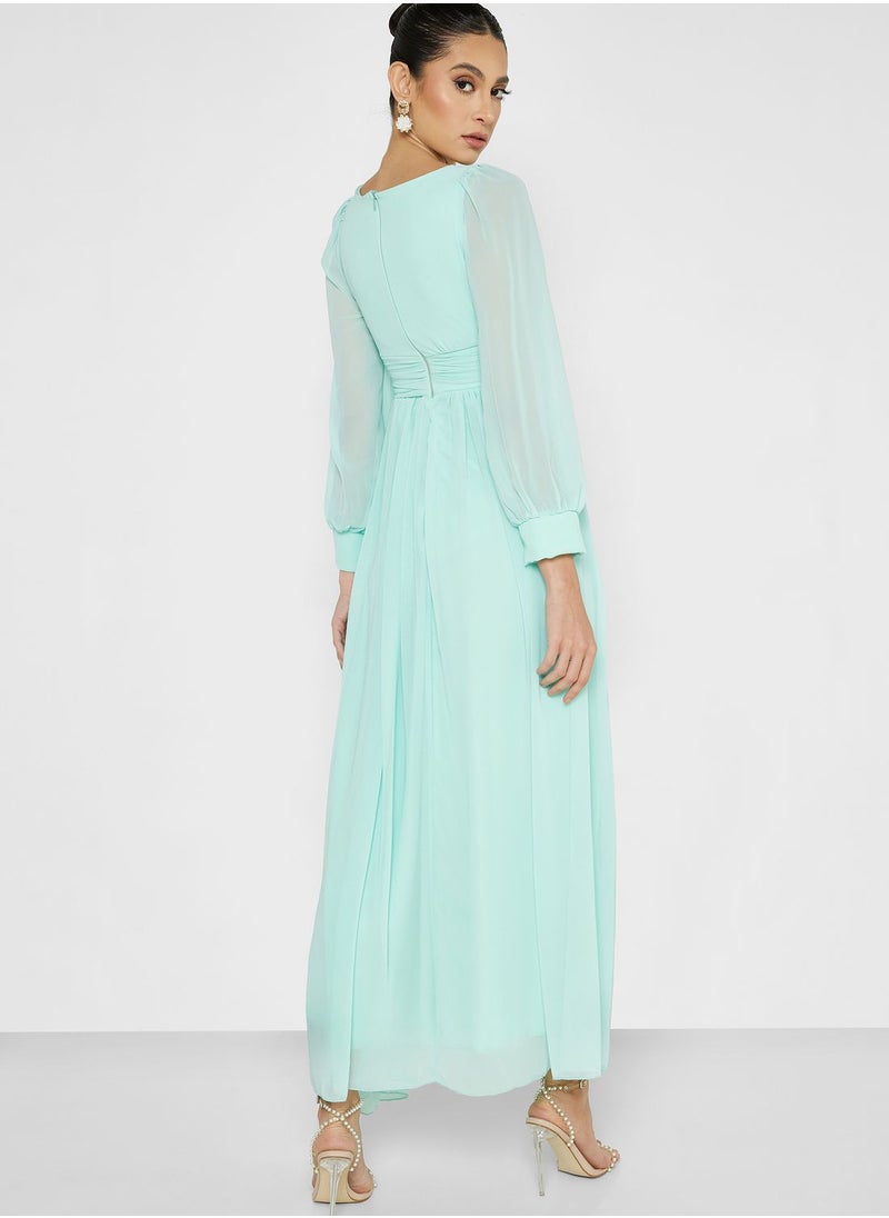 Khizana - Puff Sleeve A-Line Dress - Image 1