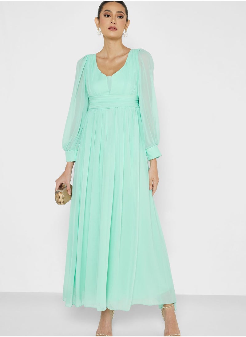 Khizana - Puff Sleeve A-Line Dress - Image 1