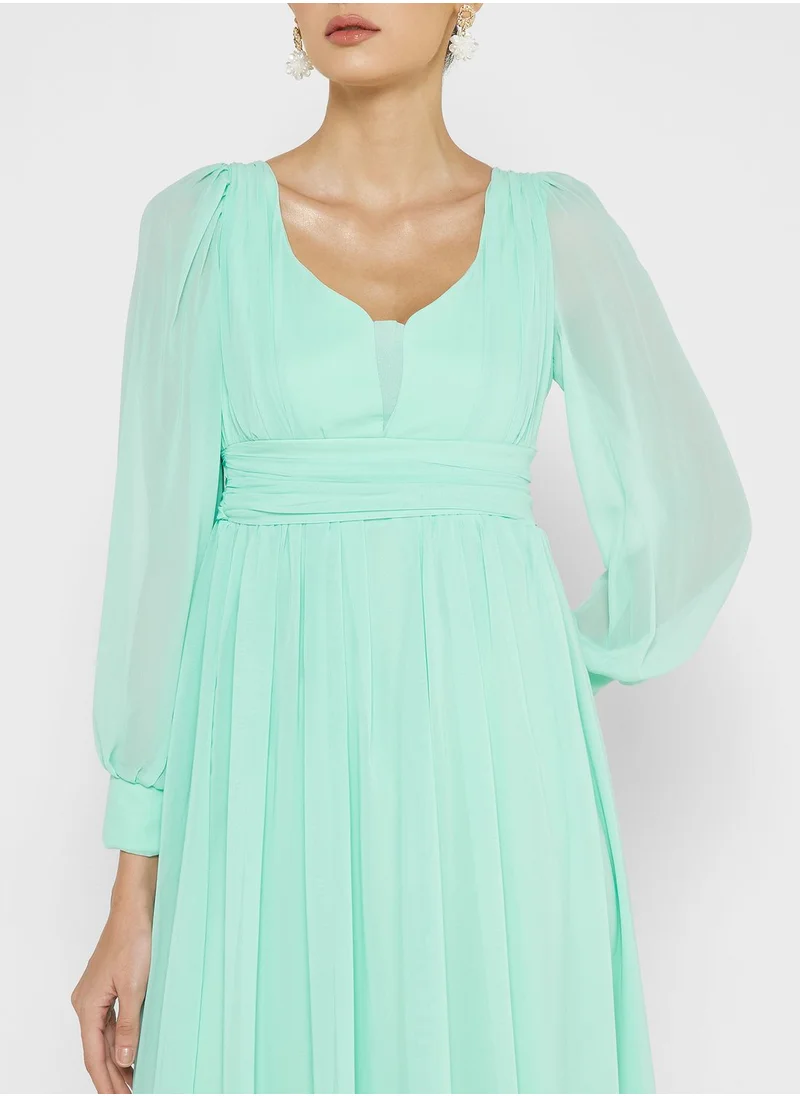 Khizana Puff Sleeve A-Line Dress