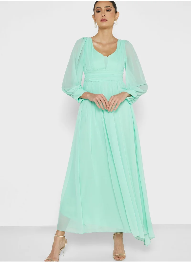 Khizana Puff Sleeve A-Line Dress