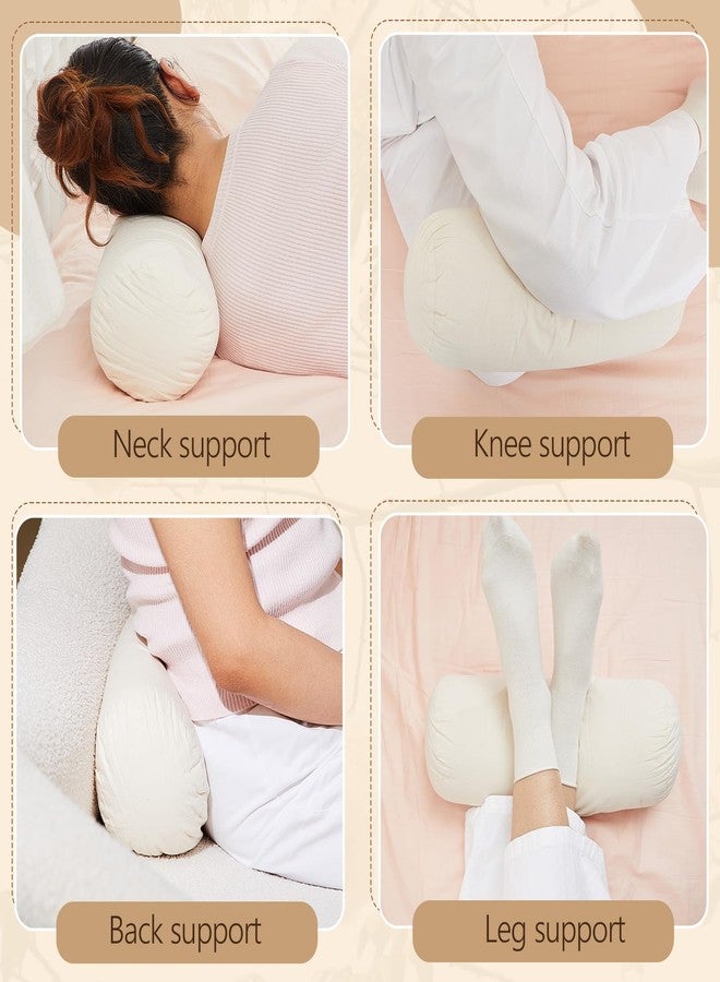 Leinuosen Organic Kapok Neck Roll Pillow 16" X 6" Tube Roll Bolster Soft and Supportive Pillow for Sleeping Neck Pain Relief, Kapok Filling - Image 5