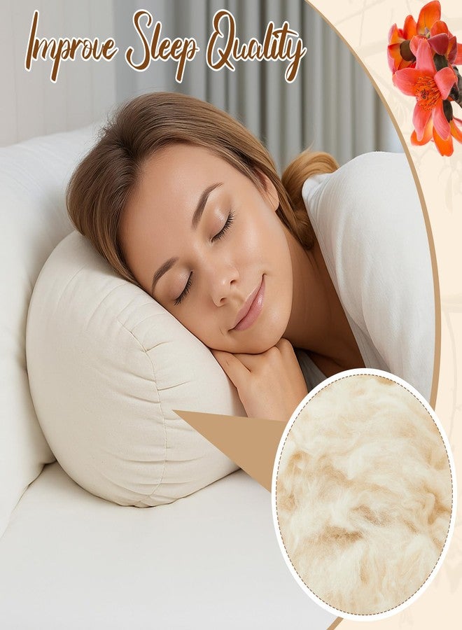 Leinuosen Organic Kapok Neck Roll Pillow 16" X 6" Tube Roll Bolster Soft and Supportive Pillow for Sleeping Neck Pain Relief, Kapok Filling - Image 4