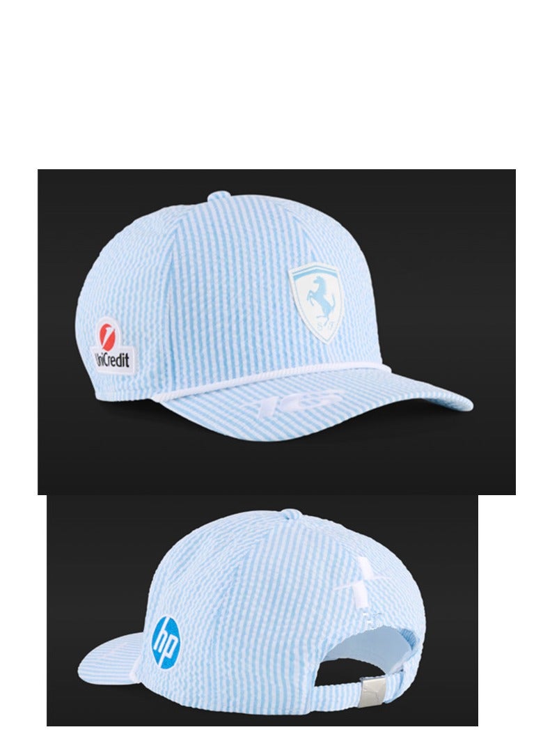 Racing Team Striped Design Multi - Brand Co - branded Baseball Cap