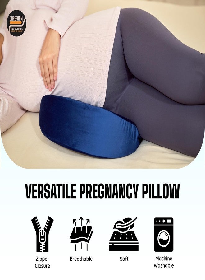 CareFoam وسادة حمل إسفينية من إسفنج الذاكرة من كير فوم - وسادة دعم للبطن والظهر أثناء الحمل | دعم ناعم لبطن الحامل | مساعدة مريحة على النوم للحوامل | أزرق - Image 5