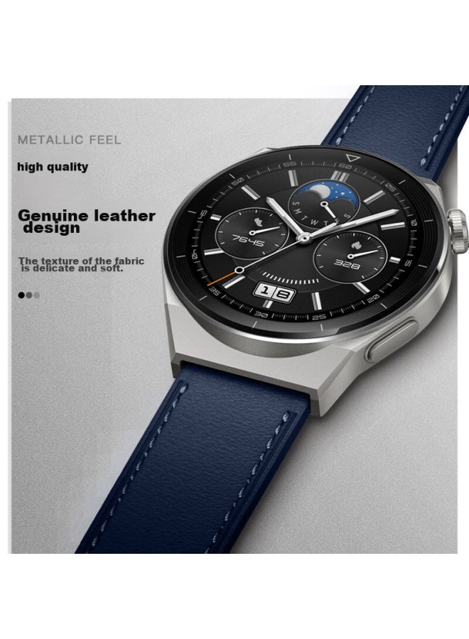 Wei Qiantu Weiqiantu سوار ساعة جلدي متوافق مع Huawei Watch Gt4/gt5/pro/watch4pro/3pro/gt3pro، سوار رياضي للرجال، 46/48mm Quadrant - Image 3