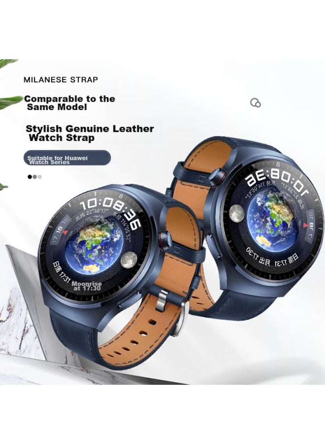 Wei Qiantu Weiqiantu سوار ساعة جلدي متوافق مع Huawei Watch Gt4/gt5/pro/watch4pro/3pro/gt3pro، سوار رياضي للرجال، 46/48mm Quadrant - Image 2