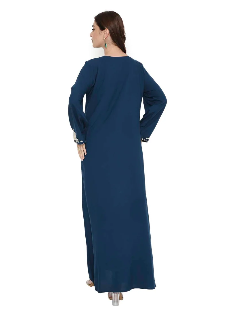 HANA & SARA Elegant long arabic kaftan jalabiya dress with embroidery design