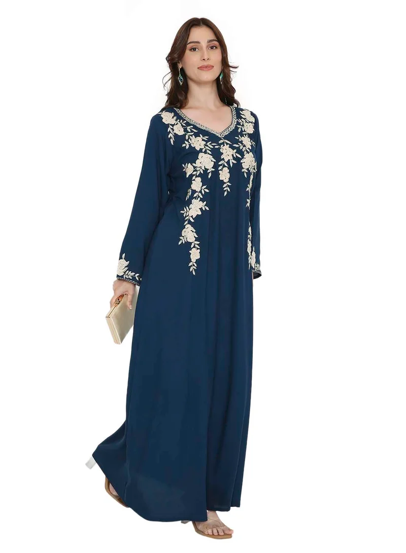 HANA & SARA Elegant long arabic kaftan jalabiya dress with embroidery design