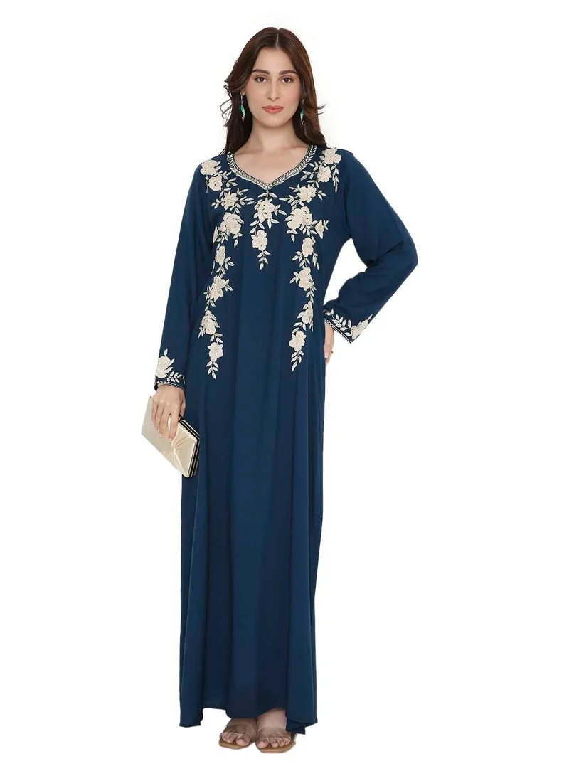 HANA & SARA Elegant long arabic kaftan jalabiya dress with embroidery design
