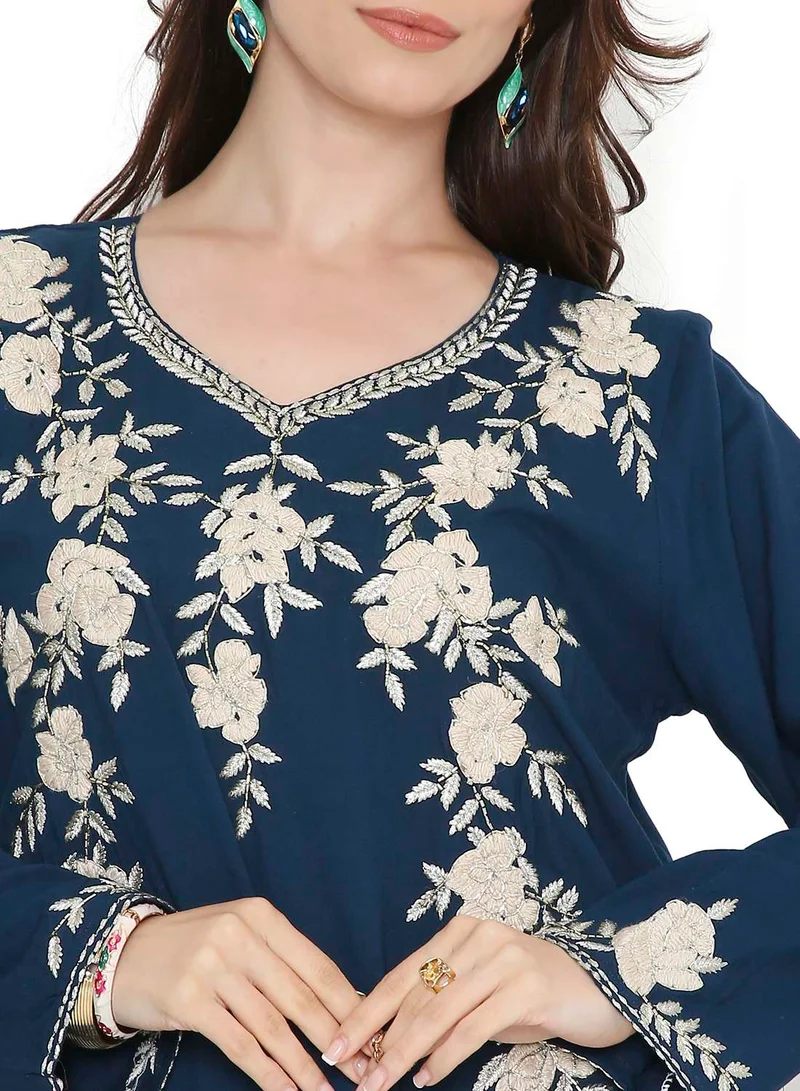 HANA & SARA Elegant long arabic kaftan jalabiya dress with embroidery design
