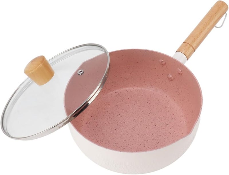 وعاء حساء غير لاصق 22 سم مقبض خشبي وعاء صوص موفر للطاقة للاستخدام المنزلي - Image 1