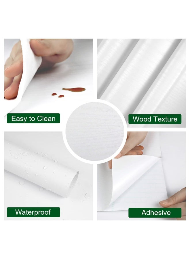 Oxdigi  White Wood Grain Contact Paper 24 x 196 inches Decorative for Countertops Cabinets Shelf Liners Doors Self-Adhesive Film Peel  Stick Waterproof Removable Wallpaper  - Image 2