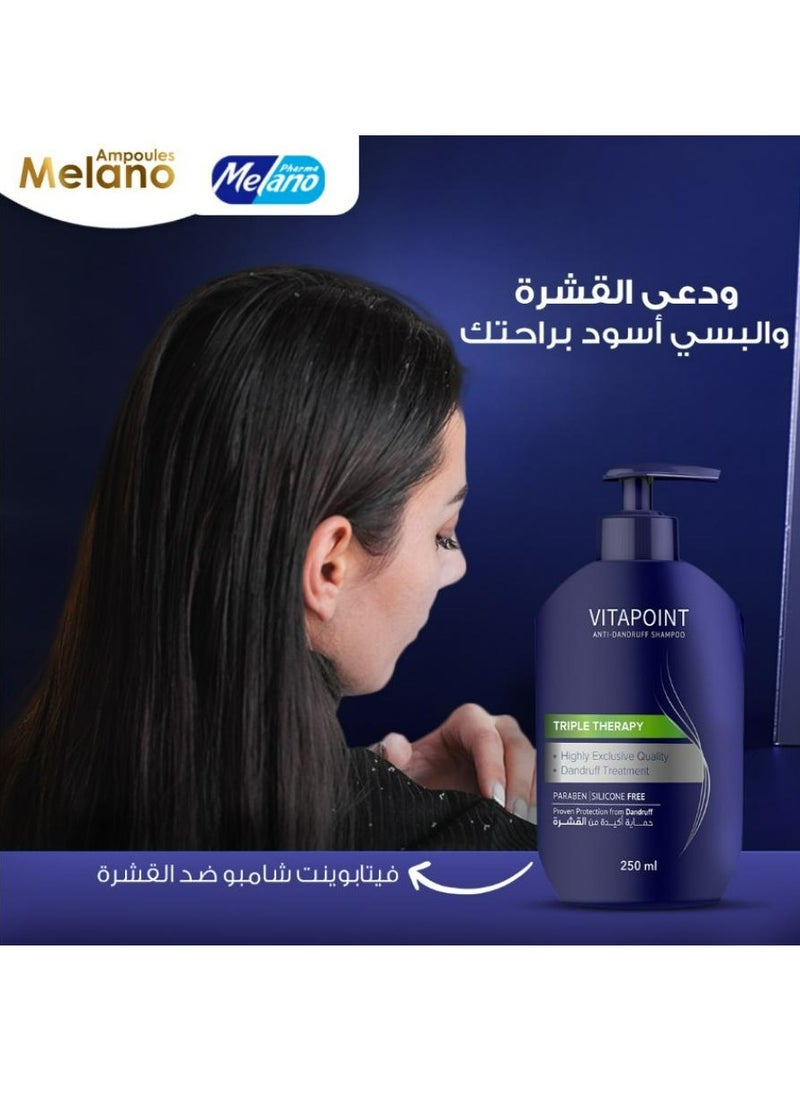 MELANO Vitapoint Anti Dandruff Shampoo 250 ML  - Image 3