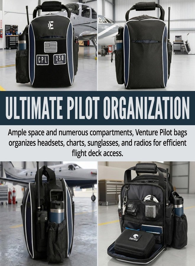 EntireFlight Flight Bag For Pilots - Pilot Bag Carries All Required Pilot accessories and Gear Including Your Kneeboard, Ipad, And Aviation Headset - Great Gifts for Students & CFIs - Blue - Image 2