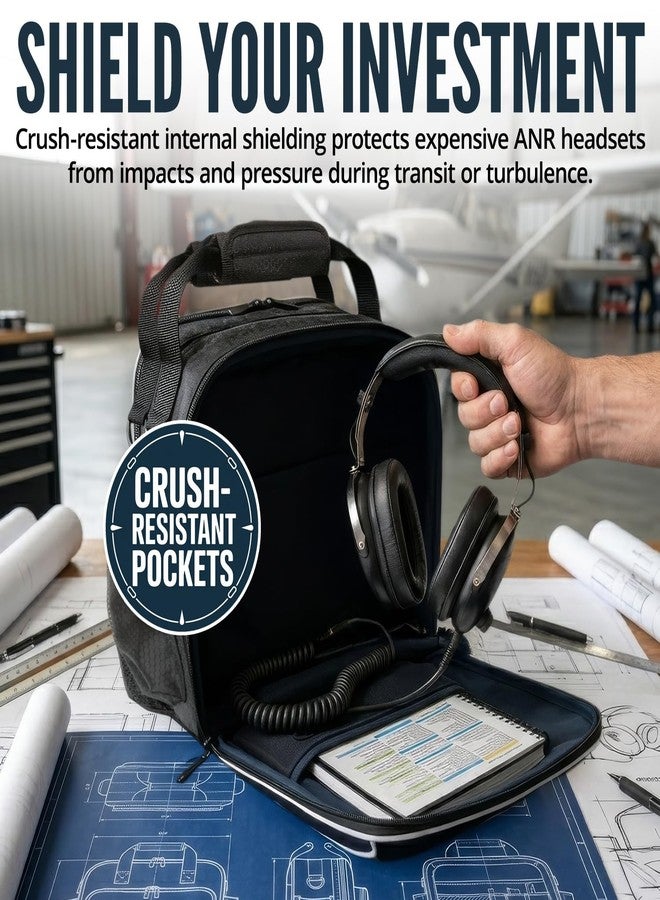 EntireFlight Flight Bag For Pilots - Pilot Bag Carries All Required Pilot accessories and Gear Including Your Kneeboard, Ipad, And Aviation Headset - Great Gifts for Students & CFIs - Blue - Image 3