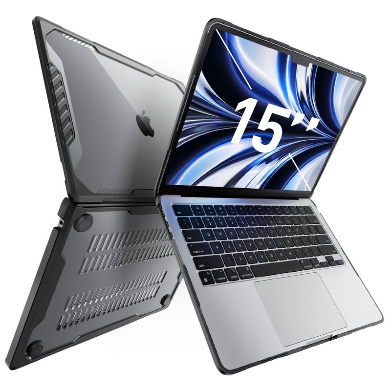 SupCase غطاء SUPCASE لجهاز MacBook Air مقاس 15 بوصة 2026/2025/2024/2023 (خنفساء يونيكورن)، M5/M4/M3/M2 A3241 A3114 A2941 غلاف صلب مقاوم للصدمات للاستخدام الشاق لجهاز MacBook Air مقاس 15" مع Touch ID، أسود - Image 1