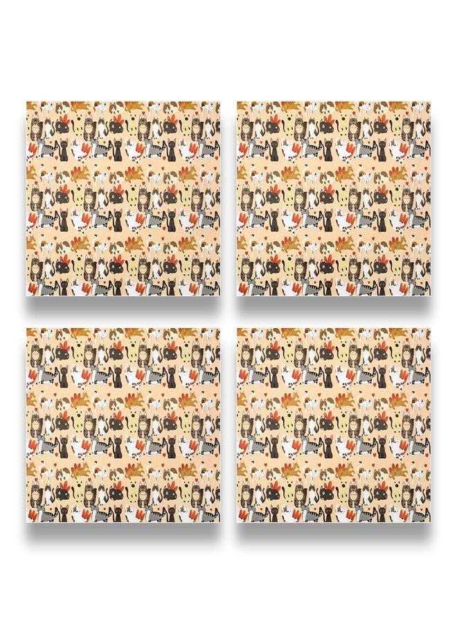 Geluode Cat Wrapping Paper for Girls Boys Kids, Adorable Cat Kitten Kitty Design Birthday Wrap Paper, 4 Sheets Folded Flat 20 x 28inch Gift Wrap Paper for Birthday Baby Shower Cat Party - Image 3