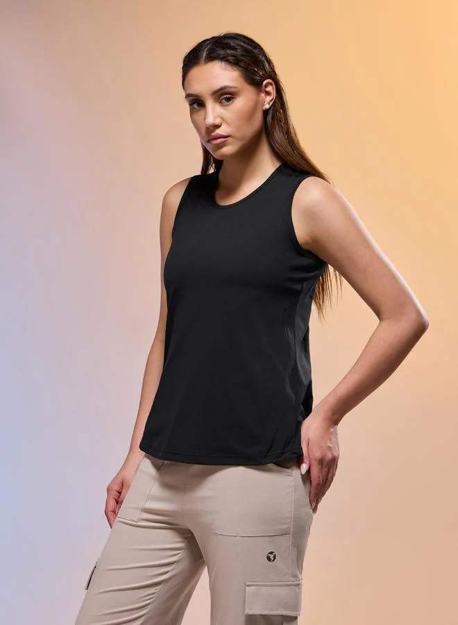 Technosport Technosport Women Solid Slim Fit Round Neck Tank