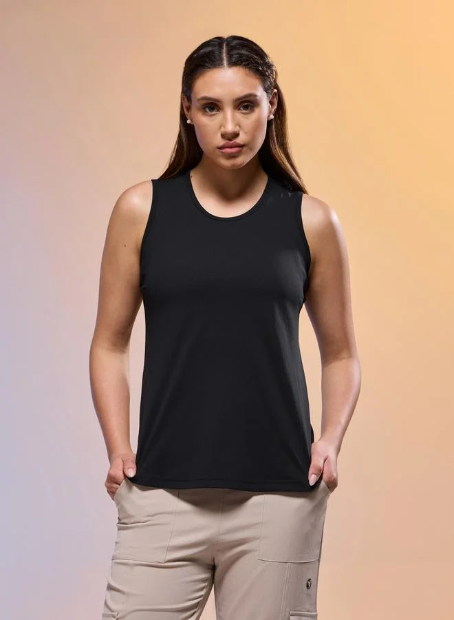 Technosport Technosport Women Solid Slim Fit Round Neck Tank
