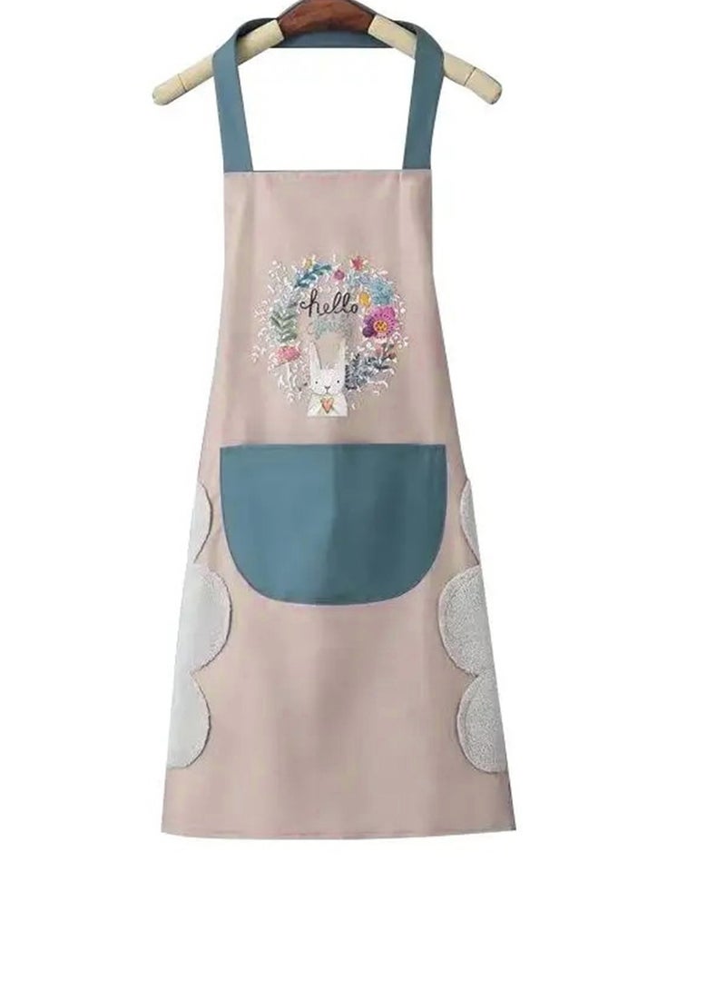 Waterproof Adjustable Kitchen Chef Apron，Pink - Image 1