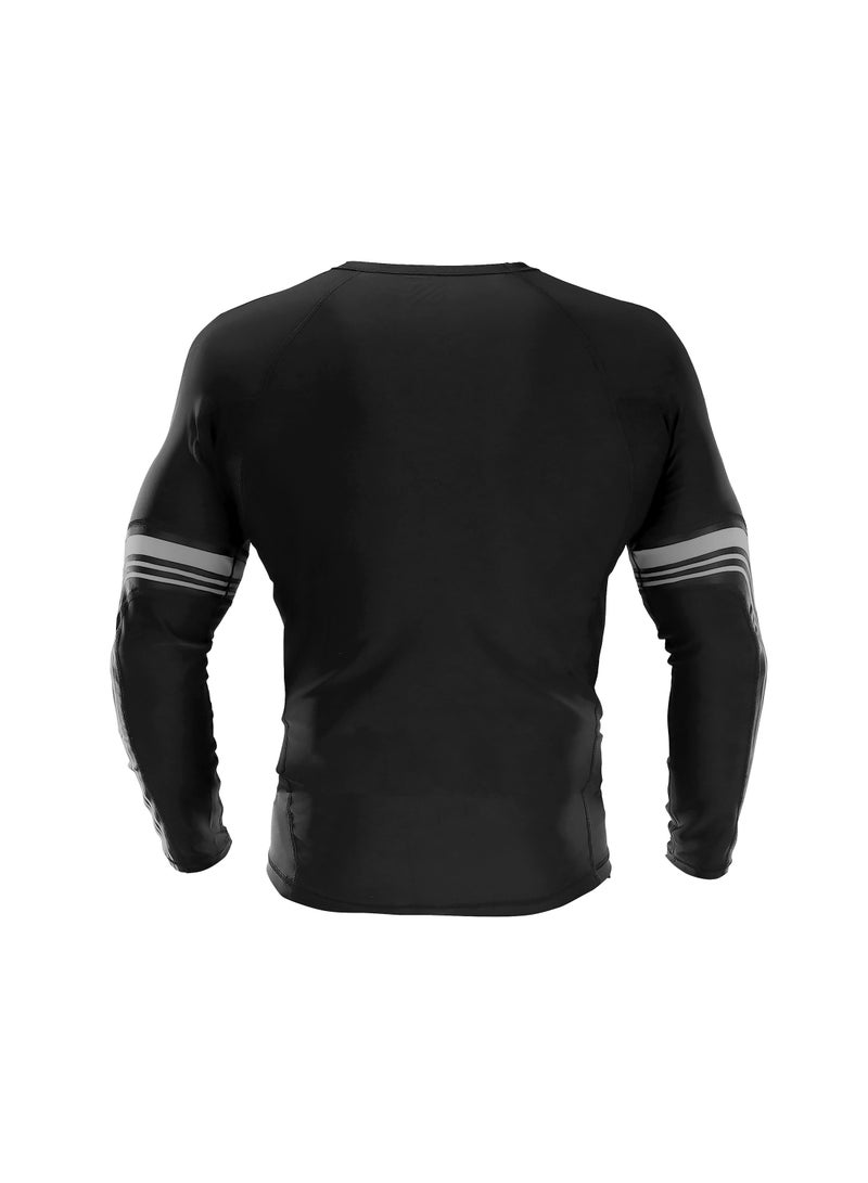 Sanabul Core Long Sleeve Jiu Jitsu Rash Guard MMA BJJ Wrestling Shirt Grappling GUN METAL XLARGE - Image 4