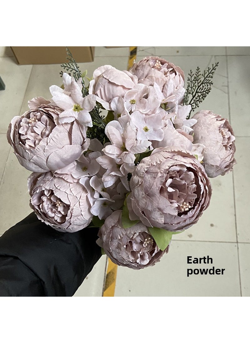 Generic Autumn peony 13 European-style core-wrapped Peony Bouquet wedding home floral simulation flower peony flower wholesale Other colors please leave a message 