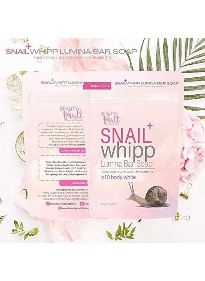 Beauty Vault Snail Whipp Lumina Bar Soap By With Snail Serum 120G  - Image 3