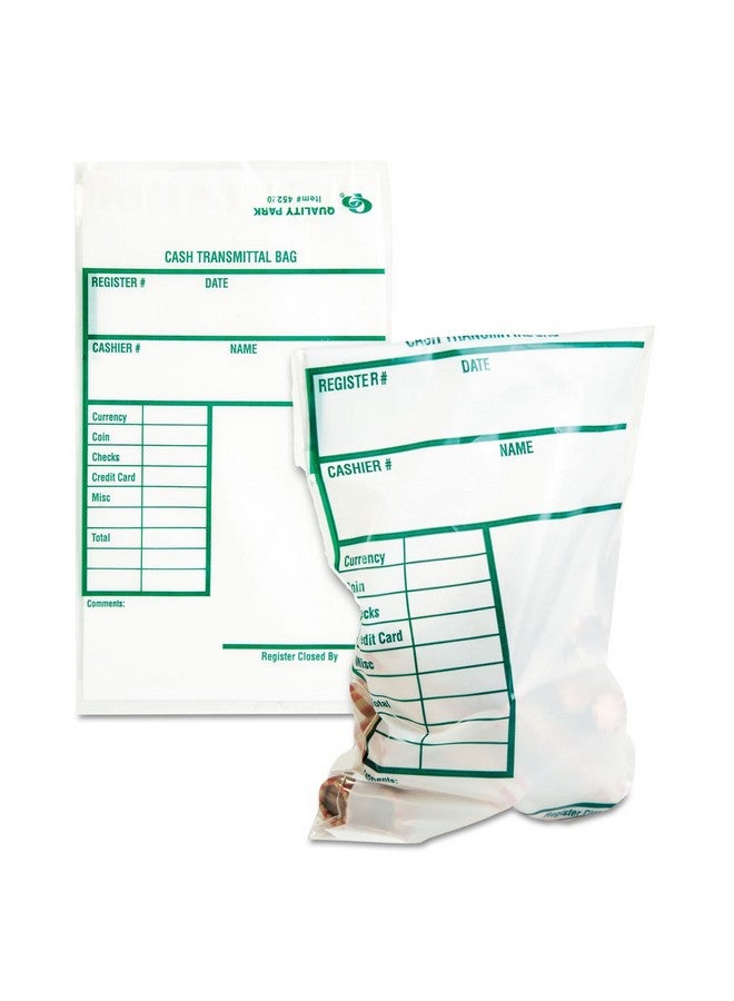 Quality Park Poly Cash Transmittal Bags, Self-Seal, Clear, 6 X 9, 100 Per Pack, (45220)