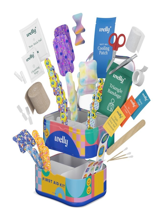 Welly Comprehensive First Aid Kit - FSA Eligible - Adhesive Bandages, Tape and Non-Stick Pads, Butterfly Strips, Cleansing Wipes, Ointments, Gauze, and More - 240 Pieces - Image 2