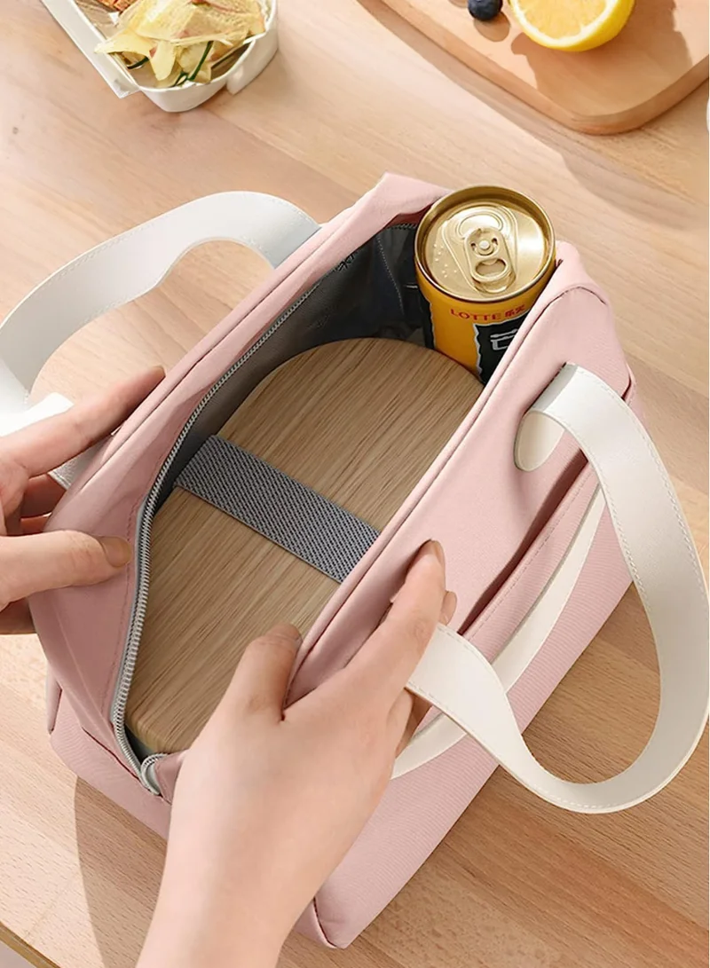 flâneur Insulated Lunch Bag with White Handles and Smiley Design - Big Capacity, Fun and Durable Design for School and Travel, Stylish with Thermal Protection and Practical Features