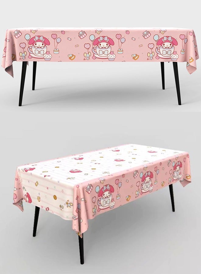 2 PCS Melody pattern disposable waterproof birthday tablecloth party supplies decorative tablecloth (size: 137cm*183cm)  - Image 4