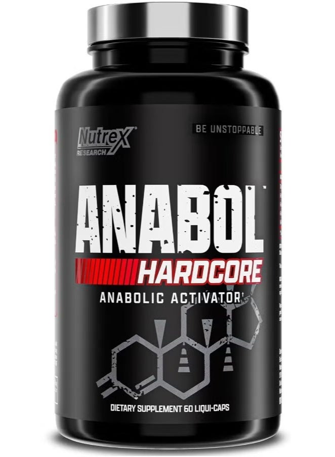 نورتكس ريسيرش مكمل غذائي قوي من Nutrex Research Anabol Hardcore - 60 كبسولة - مُعزز للقوة والتعافي مع مُركب 6-Keto Diosgenin - Image 1