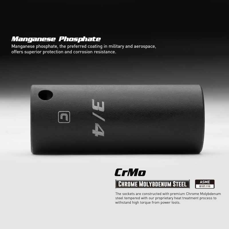 Capri Tools Shallow Impact Socket, 3/8-Inch Drive, 6-Point, SAE (1-Inch) - Image 3