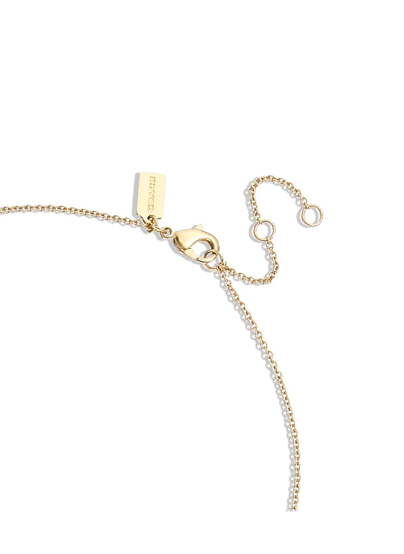 COACH Signature Coin Pearl Pendant Necklace