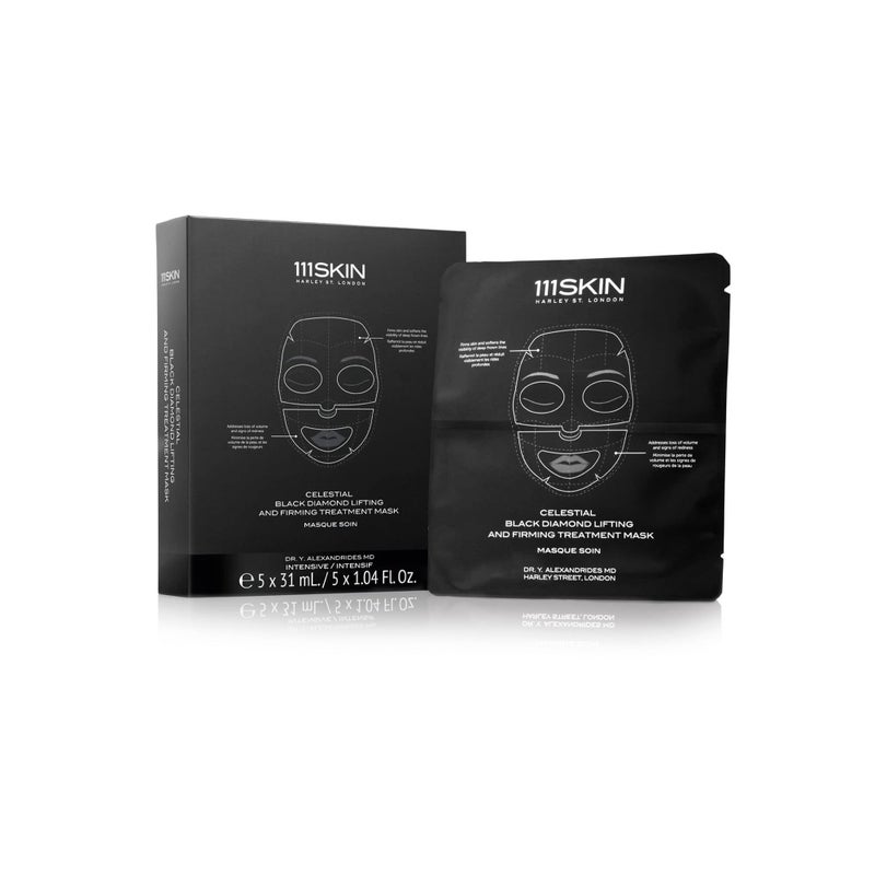 111SKIN Celestial Black Diamond Lifting and Firming Treatment Mask | Anti-Aging | Tone, Tighten, Retexturize Complexion | Set of 5 (2.5 oz each) - Image 1
