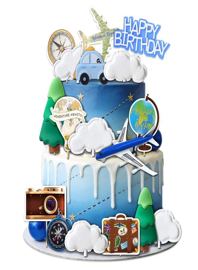 LAST HOE DOWN Travel Cake Topper Travel Themed Party Decorations Airplane Birthday Party Decorations - Image 1