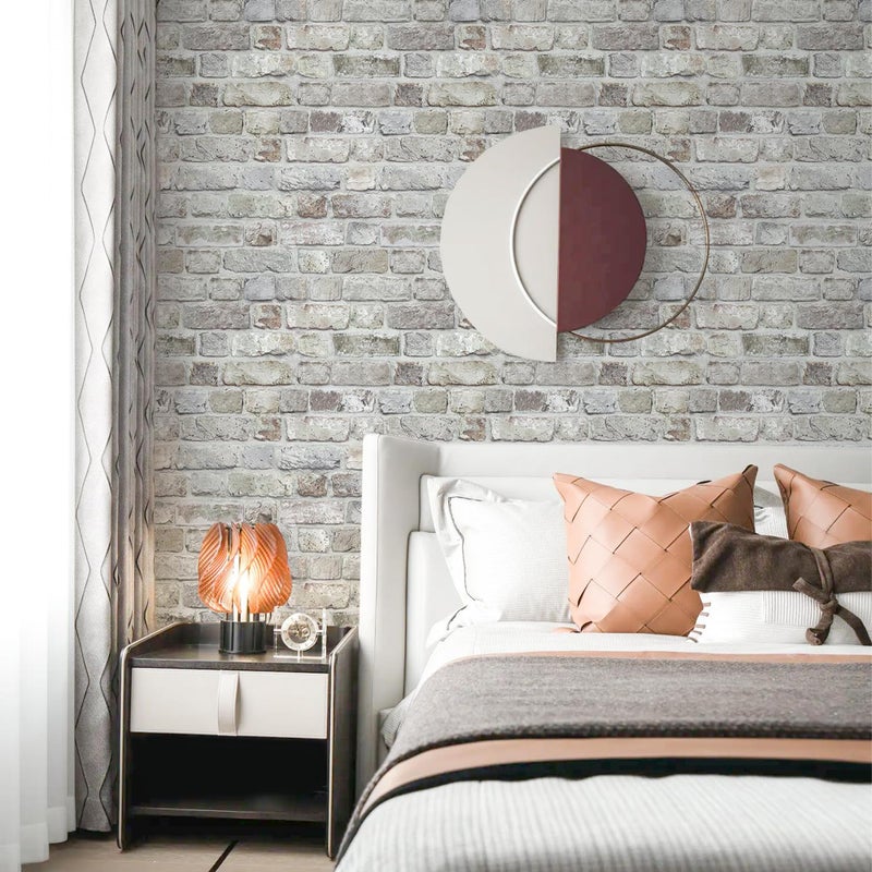 Naphite Gray Brick Wallpaper Peel and Stick 3D Faux Brick Contact Paper for Walls Grey White Self Adhesive Textured Removable Wallpaper Fireplace Kitchen Backspash Waterproof Bathroom 78.7inL 17.3inW - Image 5