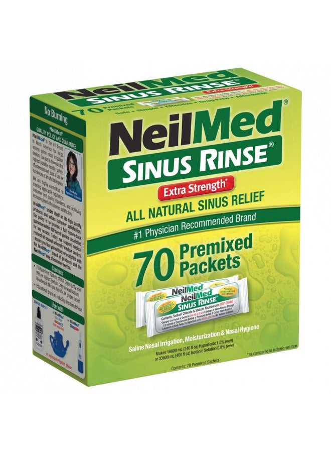 NeilMed - NeilMed's Sinus Rinse Extra Strength Pre-Mixed Hypertonic Packets-for Sinus Relief, 70 Count Box (Pack of 2) - Image 1
