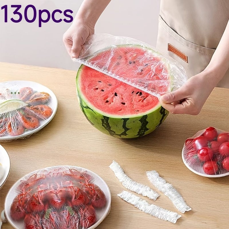 130pcs Elastic Food Cover Wraps Disposable Food Storage Lids New Packaging Colorful - Image 2