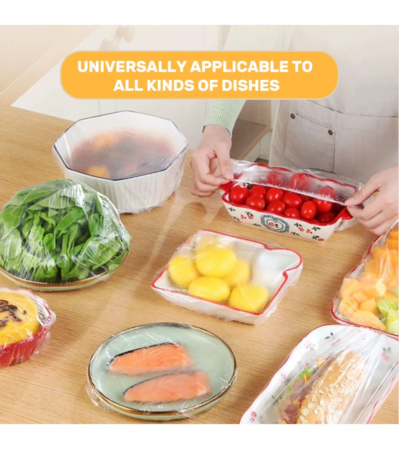 130pcs Elastic Food Cover Wraps Disposable Food Storage Lids New Packaging Colorful - Image 3