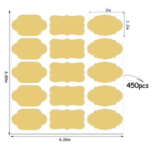 WUINOID Label Stickers, Gift Tag Stickers, Name Tags, Self-Adhesive Writable All-Purpose Labels for Mason Jars, Canning, Bottles, Binders School Office Supplies, 450pcs - Image 2