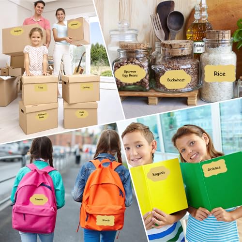 WUINOID Label Stickers, Gift Tag Stickers, Name Tags, Self-Adhesive Writable All-Purpose Labels for Mason Jars, Canning, Bottles, Binders School Office Supplies, 450pcs - Image 4