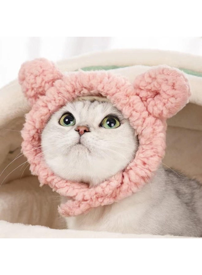 سونسر زي قطة لطيف قبعة دب دافئة قابلة للتعديل قبعة ناعمة صغيرة للحيوانات الأليفة للكلاب الصغيرة - Image 5