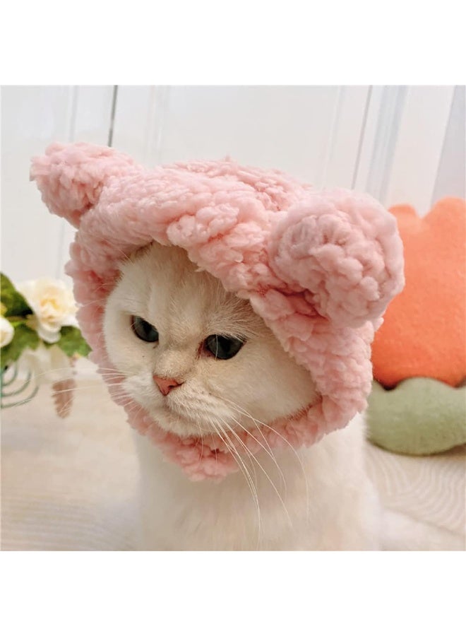 سونسر زي قطة لطيف قبعة دب دافئة قابلة للتعديل قبعة ناعمة صغيرة للحيوانات الأليفة للكلاب الصغيرة - Image 4