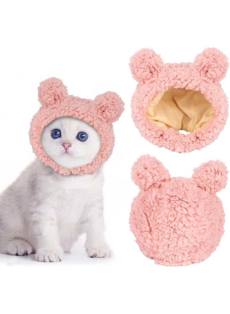 سونسر زي قطة لطيف قبعة دب دافئة قابلة للتعديل قبعة ناعمة صغيرة للحيوانات الأليفة للكلاب الصغيرة - Image 1