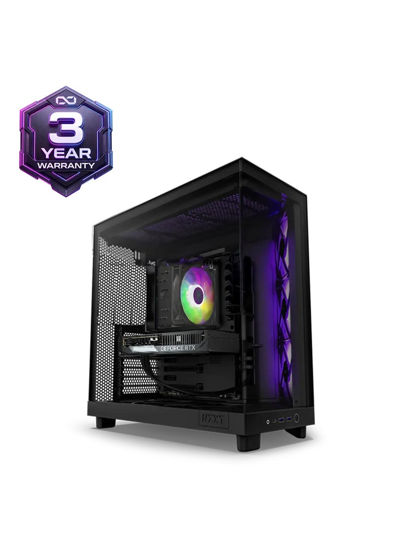 انفني ارك كمبيوتر الألعاب AMD Flow 5050 – Ryzen 5 7600، RTX 5050 8GB GPU، 16GB DDR5 RAM، 1TB SSD، لوحة أم B650، صندوق NZXT H6 Flow، مبرد رقمي، 650W PSU، أسود - Image 1